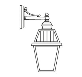 Wandleuchte Venezia Nr. 51212 | Außenleuchte nach unten gerichtet mit kurzem Wandarm